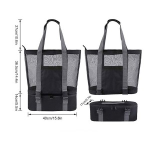 Beach Tote w/ Zipper & Insulated Cooler