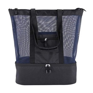 Beach Tote w/ Zipper & Insulated Cooler