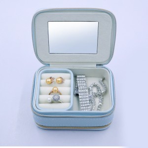 PU Jewelry Box with Mirror Mini Jewelry Case