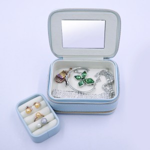 PU Jewelry Box with Mirror Mini Jewelry Case