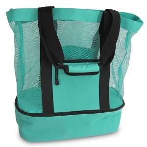 Beach Tote w/ Zipper & Insulated Cooler