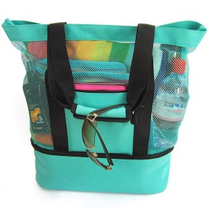 Beach Tote w/ Zipper & Insulated Cooler