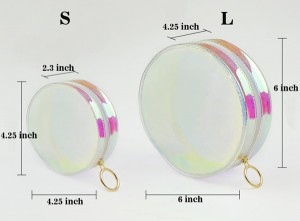 Round Holographic Make Up Bag