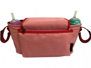 Baby Stroller Organizer Bag with Double Isolated Bottle Holder
