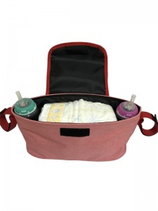 Baby Stroller Organizer Bag with Double Isolated Bottle Holder