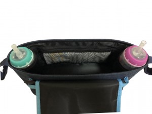 Baby Stroller Organizer Bag with Double Isolated Bottle Holder