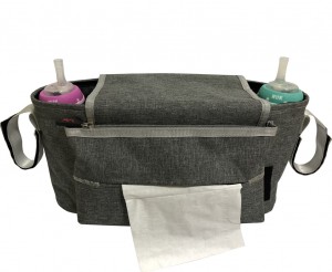 Baby Stroller Organizer Bag with Double Bottle Holder