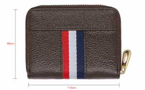 Leather Credit Card Holder with Zipper