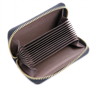 Leather Credit Card Holder with Zipper