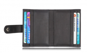Biofold card pouch in woven leather
