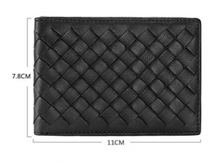 Biofold card holder in leather woven by hand