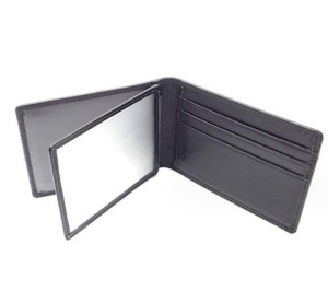 Biofold card holder in leather woven by hand