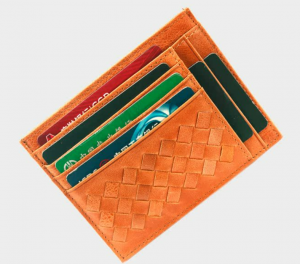 Woven Leather Card Holder