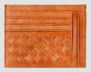 Woven Leather Card Holder