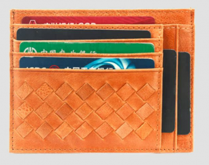 Woven Leather Card Holder