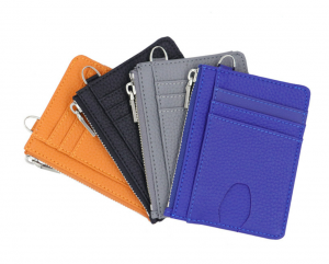 Zipper Leather Card Wallet