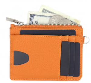 Zipper Leather Card Wallet