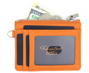 Zipper Leather Card Wallet