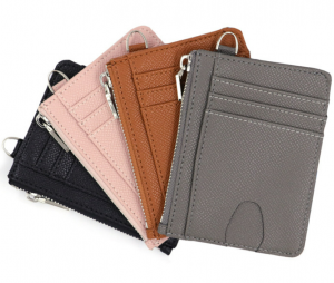 Zipper Leather Card Wallet